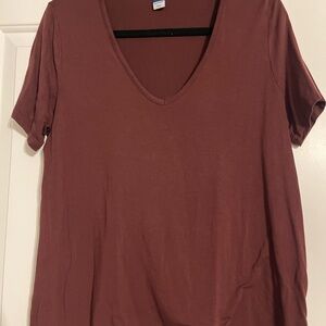 Women's Maroon V-Neck Top